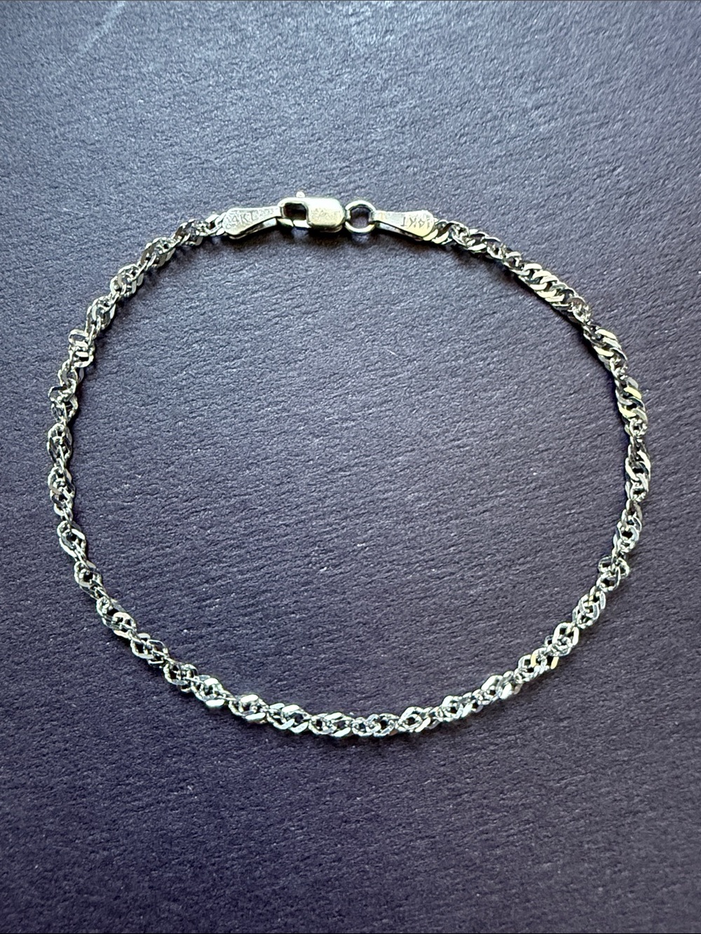 Solid 14kt White GoldTwisted Rope Bracelet - Women's Jewelry